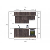 Bucatarie ZONE B 200 FRONT PAL K002 / decor 7648